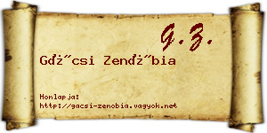 Gácsi Zenóbia névjegykártya